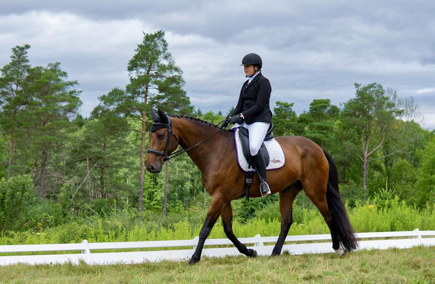 Young girl on a horse in our equestrian center